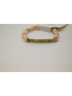 NWT Dylan Jewelry Bracelet No More Worries Bronze Beaded Stretch Quote